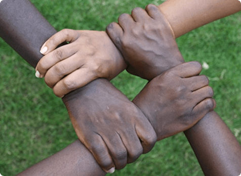 Hands joined together in unity